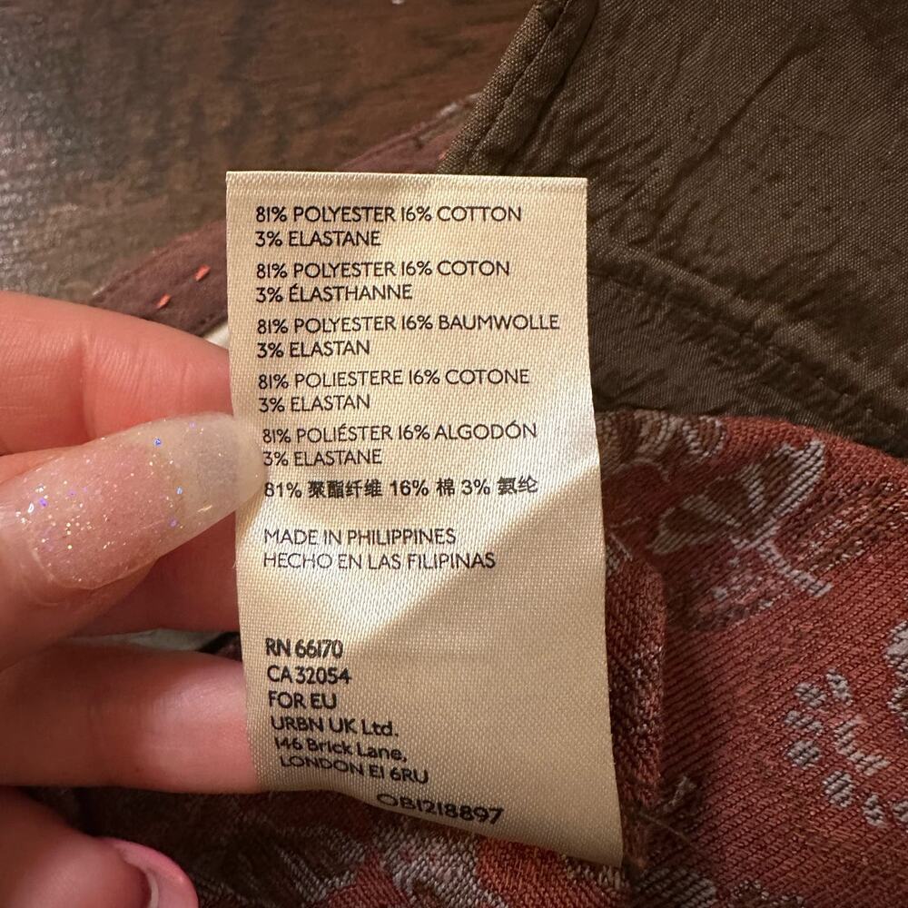 Anthropologie the essential slim brown floral print pants size 2 - Picture 9 of 14